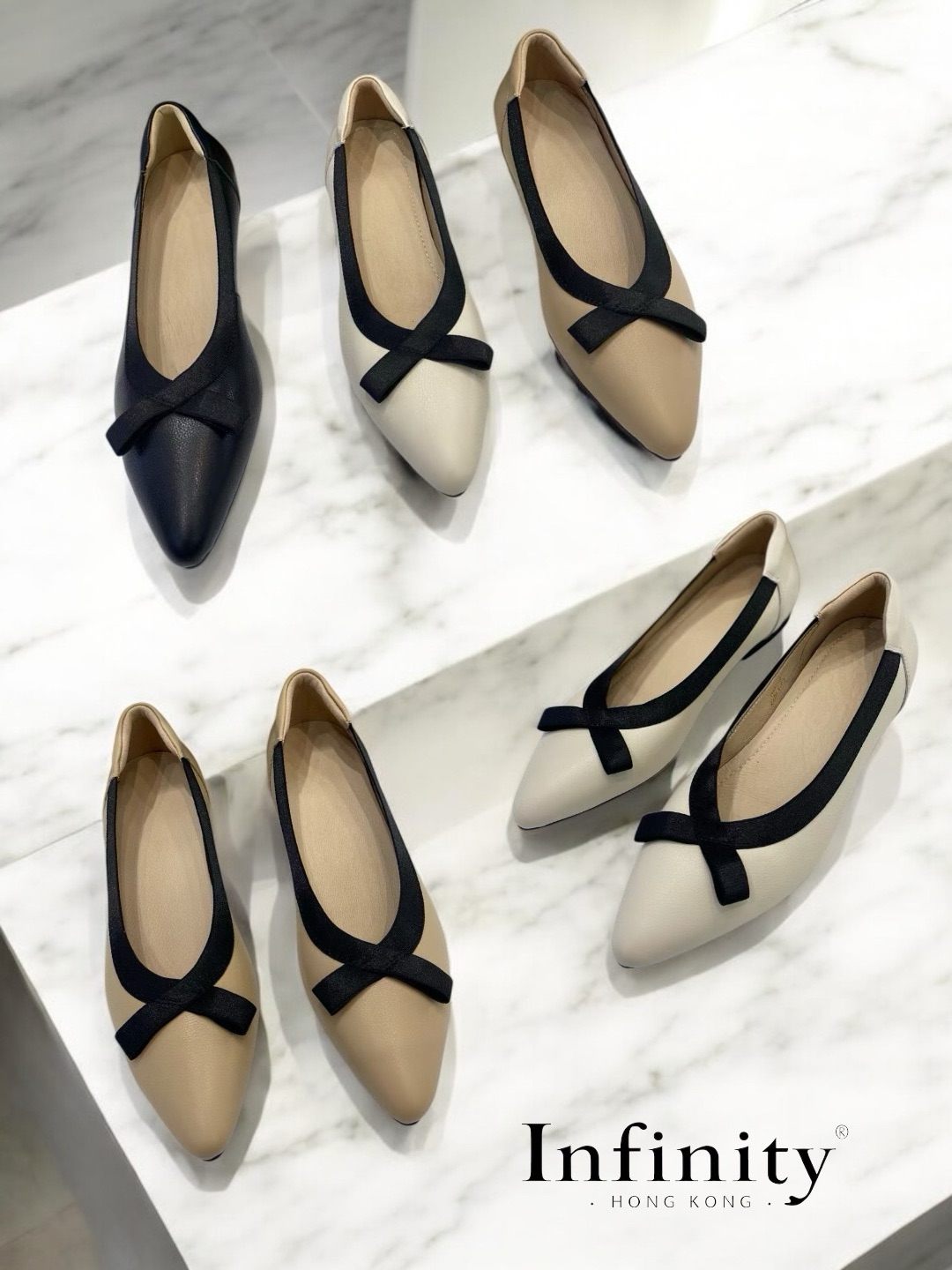 包邊蝴蝶結內踭鞋
