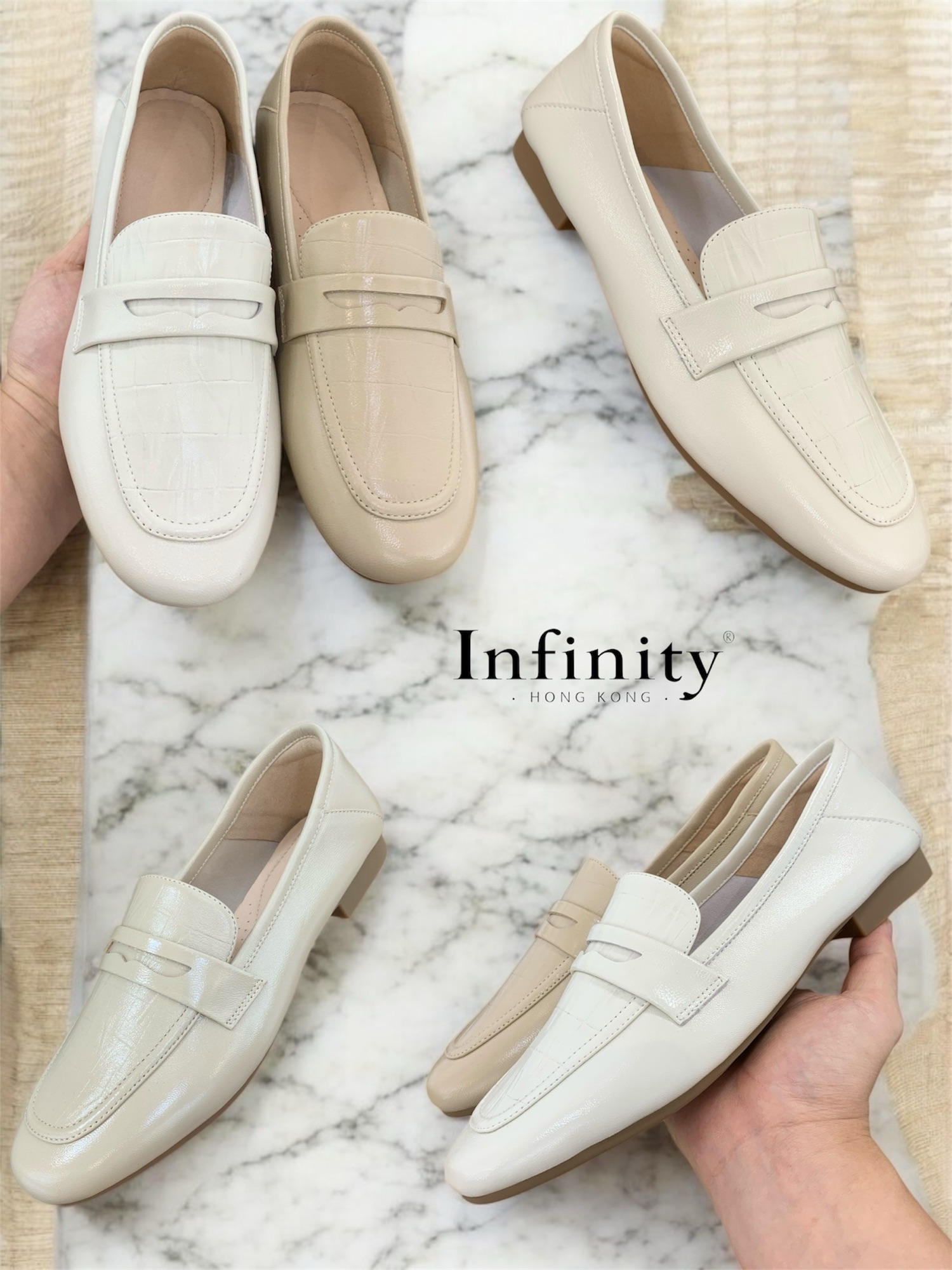 水晶羊皮樂福鞋