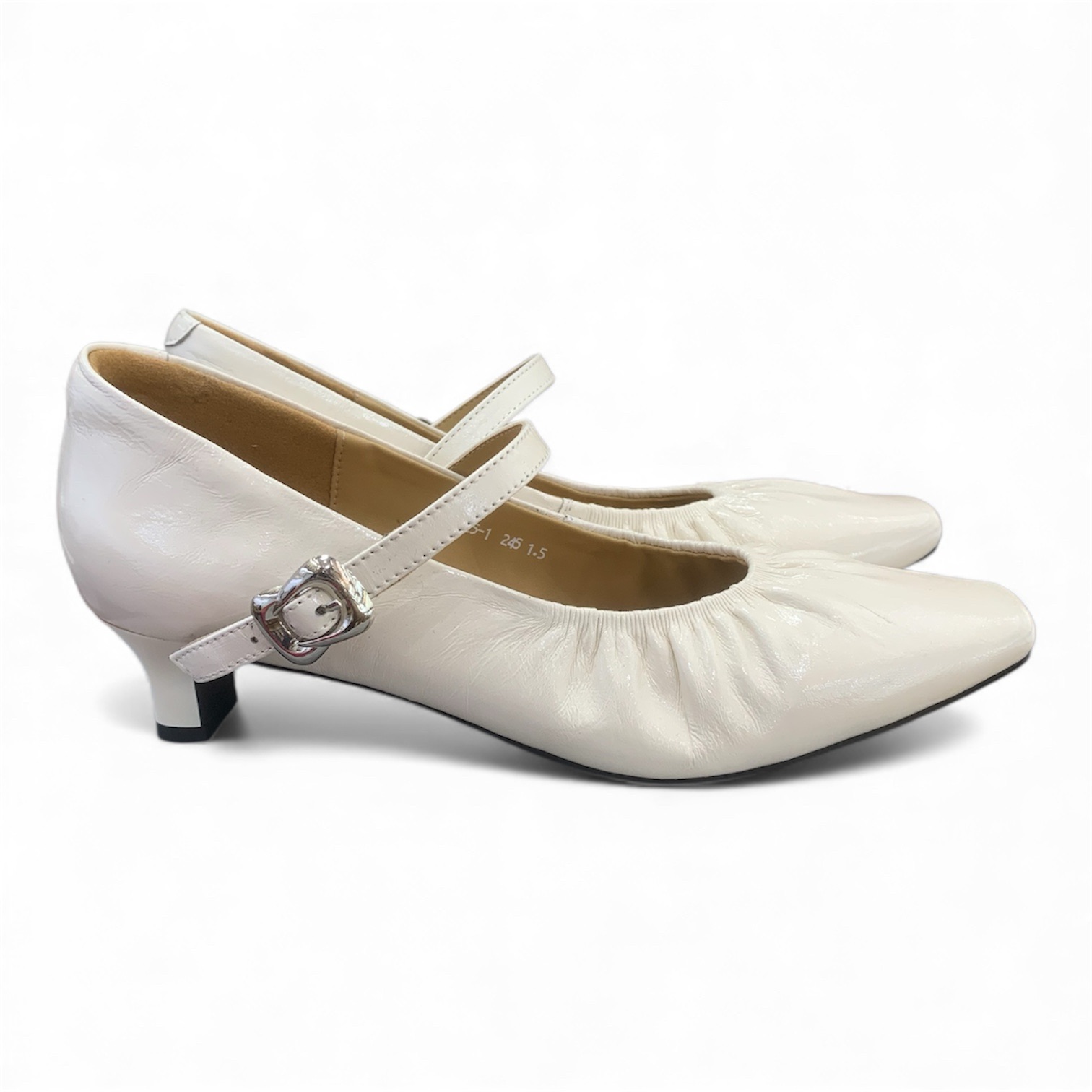 邊扣方頭中跟鞋