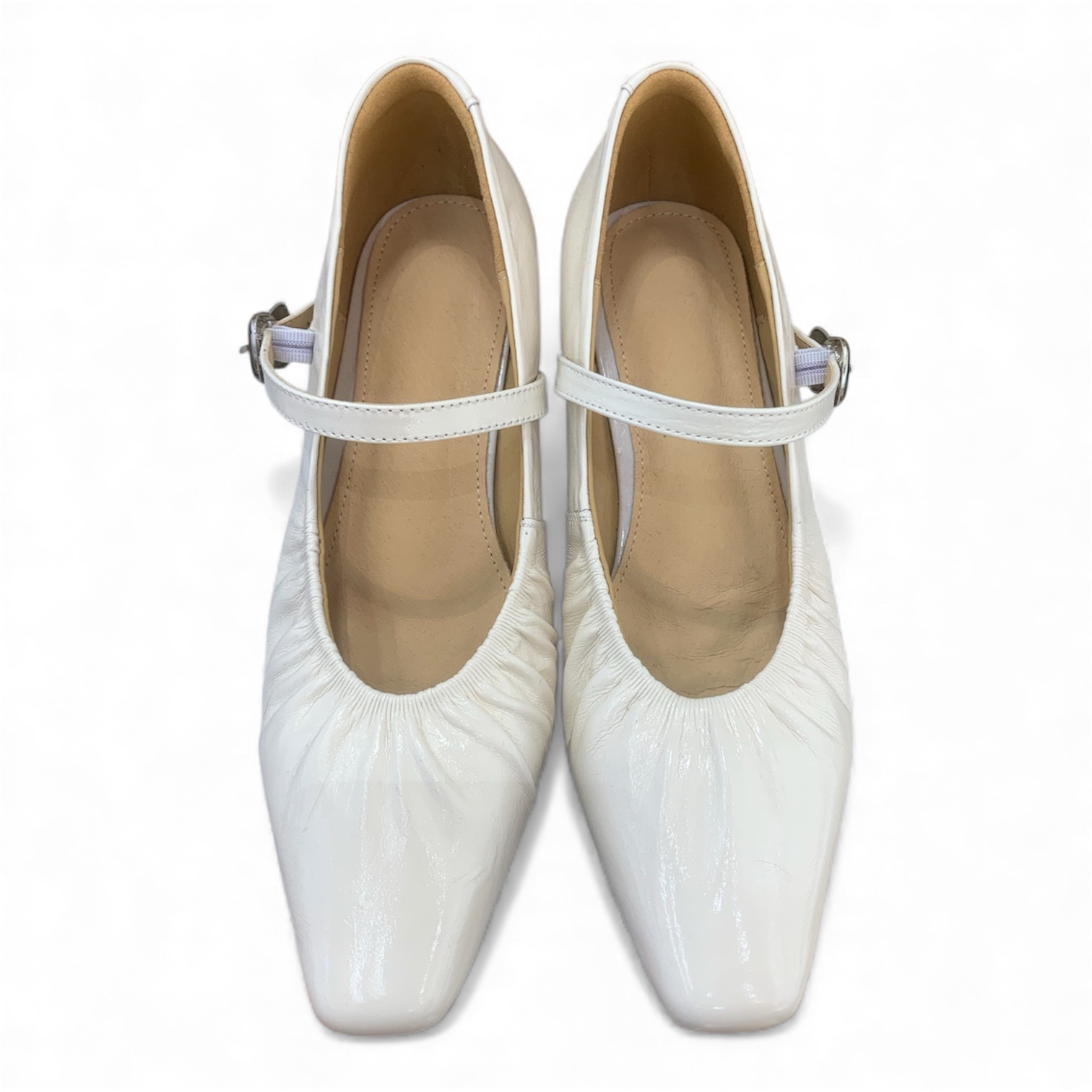 邊扣方頭中跟鞋