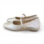 閃面方頭幼帶鞋