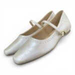 閃面方頭幼帶鞋