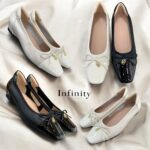 拼料蝴蝶結暗踭鞋